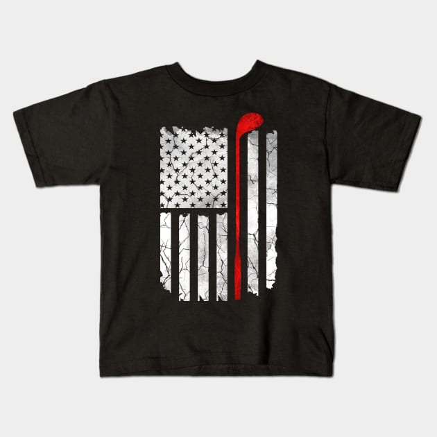 Golf American Flag T-shirt Kids T-Shirt by missalona